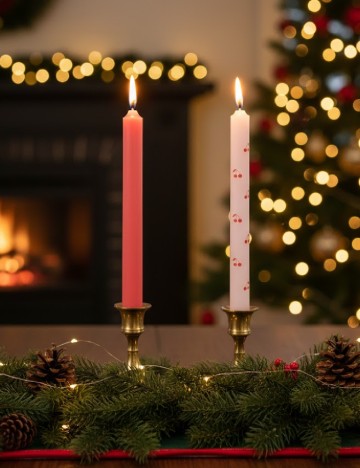 Set lumanari 2 bucati AVEC, roz