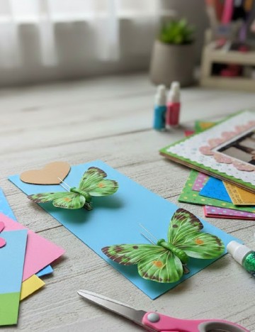 Fluturi textili cu clema 4 bucati Seasons & Style, verde