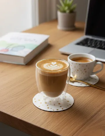 Set suporuri pahare reversibile, 50 buc, alb Alb