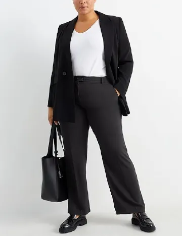 Pantaloni C&A Plus Size, negru Negru