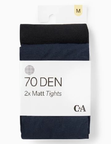 Set ciorapi 2 perechi C&A, negru/bleumarin