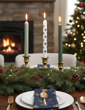 Set lumanari decorative ACTION, verde