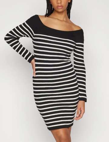 Rochie scurta Only, negru/alb