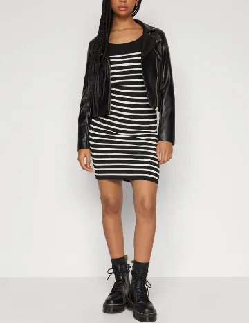 Rochie scurta Only, negru/alb