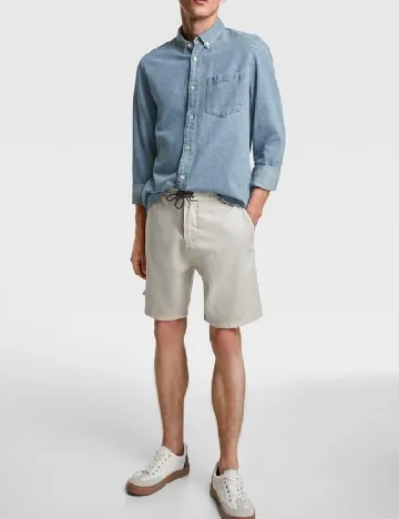 Pantaloni scurti Zara, bej Crem