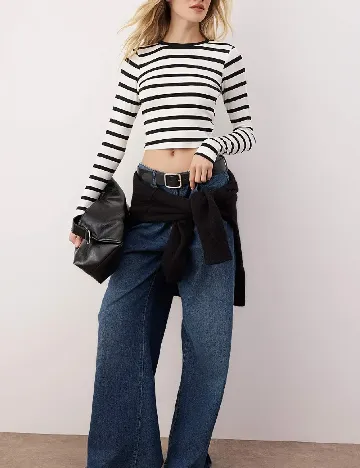 Bluza TRENDYOL, negru/alb