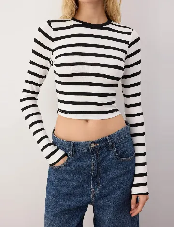 Bluza TRENDYOL, negru/alb