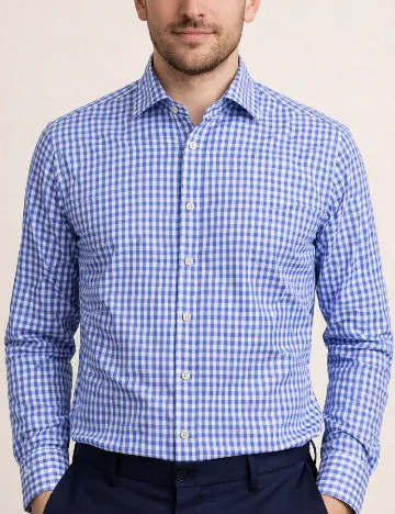 Camasa Zara, alb/albastru