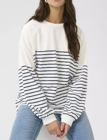 Bluza Oversize Cream, alb/albastru Alb