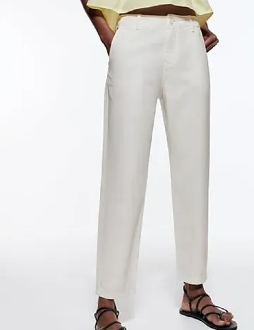 Pantaloni Zara, alb Alb