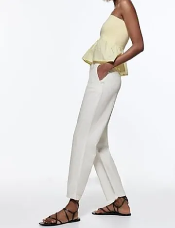 Pantaloni Zara, alb Alb