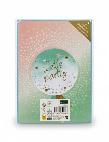 Set felicitari 2 bucati DLP Industry, mix culori