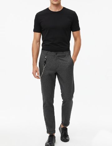 Pantaloni Bershka, gri inchis