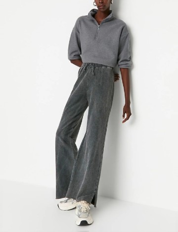 Pantaloni TRENDYOL, gri inchis