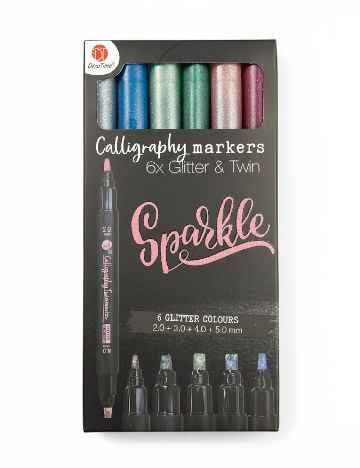 Set markere cu sclipici 6 bucati Deco Time, mix culori
