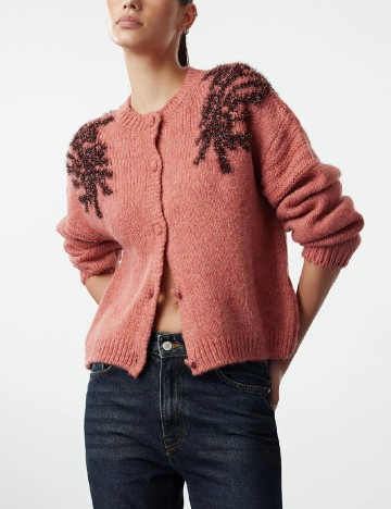 Cardigan TRENDYOL, roz pudra
