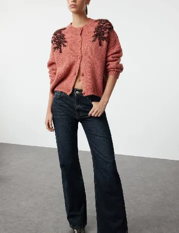 Cardigan TRENDYOL, roz pudra