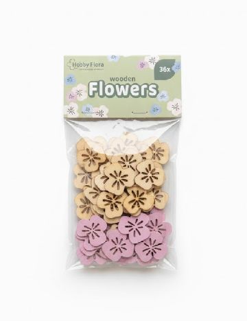 Set flori din lemn Hobby Flora, mix culori