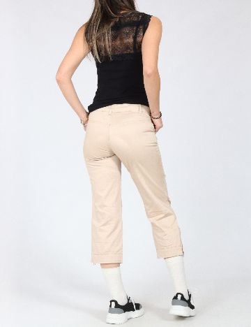 Pantaloni trei sferturi Zara, bej