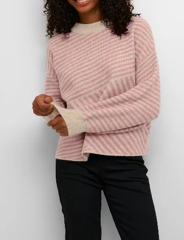 Pulover Kaffe, roz/bej