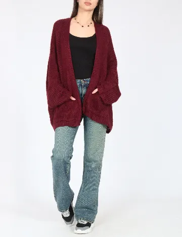 Cardigan Oversize Pull&Bear, visiniu