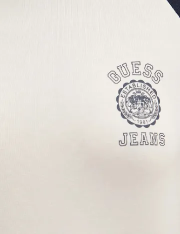 Tricou Guess Jeans, ecru