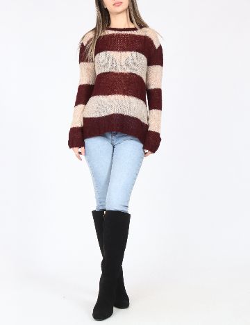 Bluza Zara, crem/visiniu