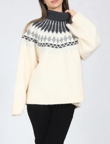 Pulover C&A, gri/alb