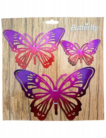 Set fluturi decorativi metalici, mov