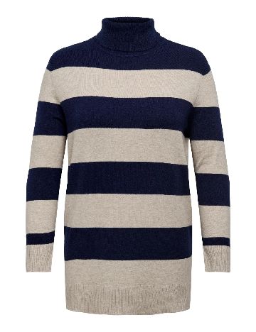 Bluza Only Carmakoma, bej/bleumarin