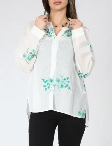 Camasa Answear LAB, alb/verde