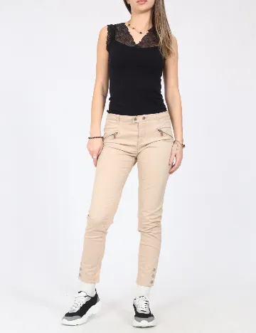 Pantaloni Zara, crem