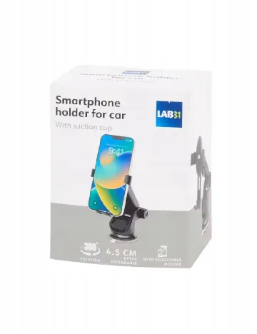Suport auto cu ventuza pentru telefon LAB 31, negru