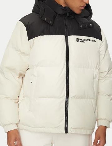 Geaca Karl Lagerfeld Jeans, ecru