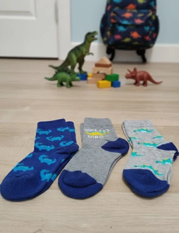 Set sosete 3 perechi Cozzi, gri/albastru