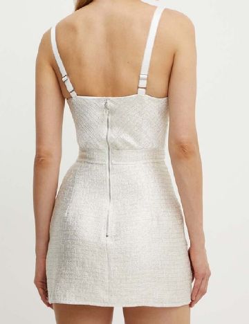 Rochie scurta Elisabetta Franchi, ecru