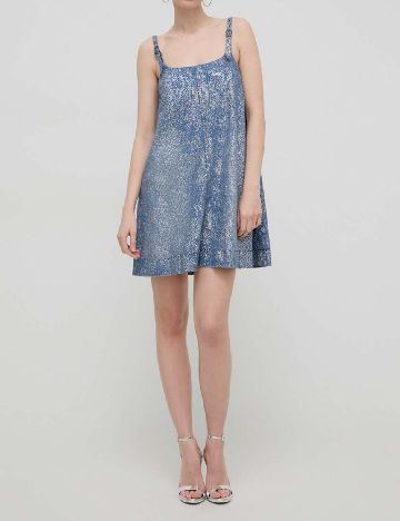 Rochie scurta Versace Jeans Couture, albastru