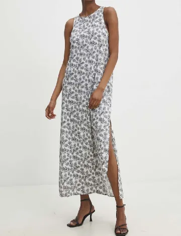 Rochie lunga Answear LAB, alb/negru