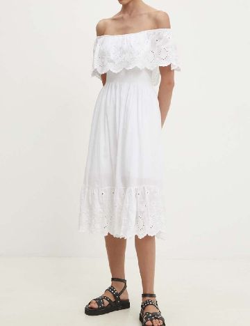 Rochie medie Answear LAB, alb