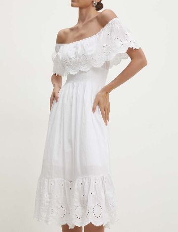 Rochie medie Answear LAB, alb
