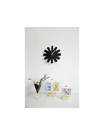 Ceas metalic de perete Ribbon, negru