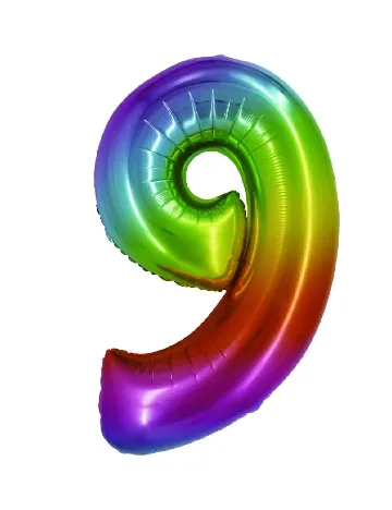 Balon folie cifra 9. ACTION, mix culori