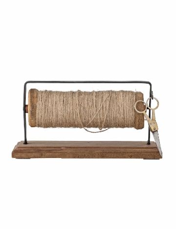 Bobină Barni cu iută și foarfecă Bloomingville, maro