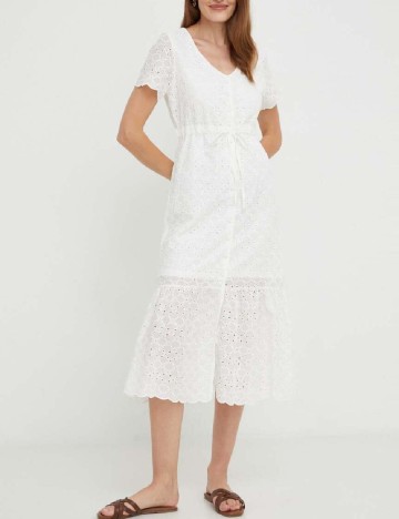 Rochie medie Answear LAB, alb
