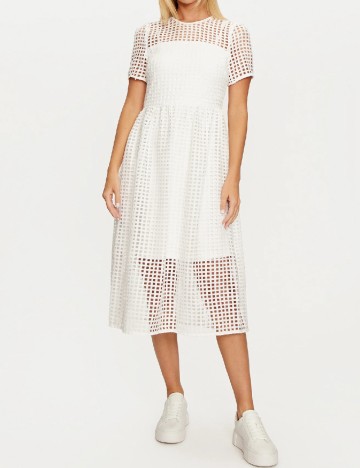 Rochie medie DKNY, alb