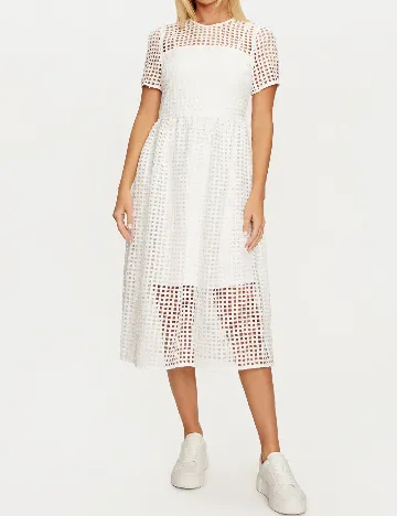 Rochie medie DKNY, alb