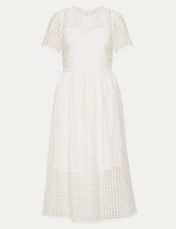 Rochie medie DKNY, alb