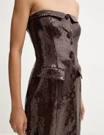 Rochie lunga Rotate, maro