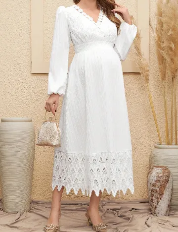 Rochie medie SHEIN Maternity, alb