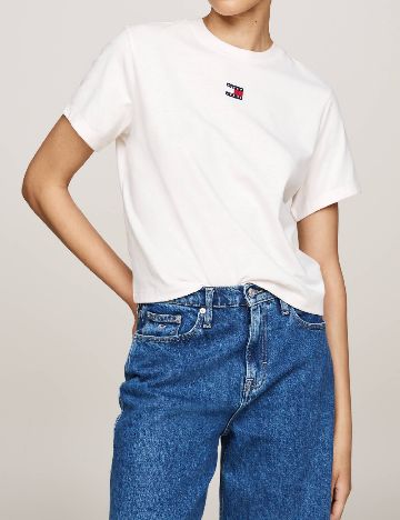 Tricou Tommy Jeans, ecru